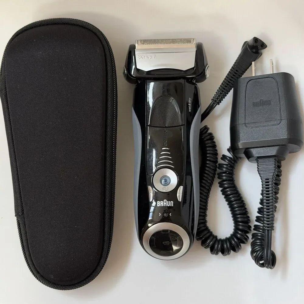 Braun Series 7 740s-6 Wet & Dry Electric Shaver w/ Charger & Travel Case Tested